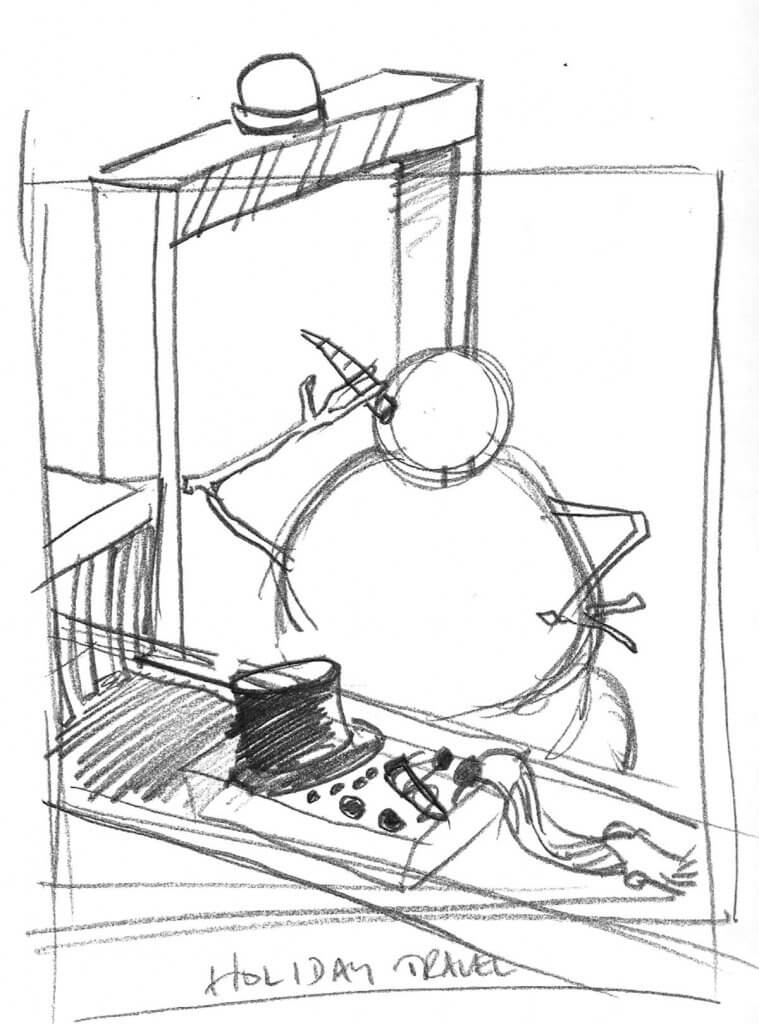 sketch for snowman card